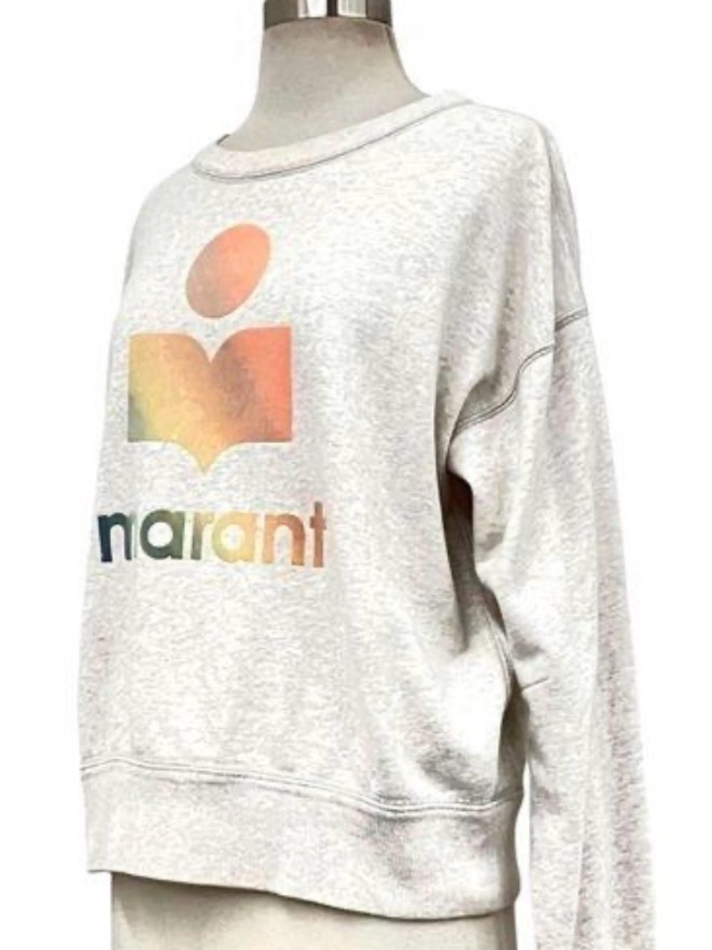 Isabel Marant Etoile Moby Flock Logo Crewneck Sweatshirt Size FR38 US6 w/COA - Picture 2 of 8
